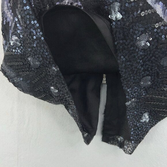 Cache Dress Womens 6 Small Blue Black Sequin Sparkle Evening Party Glam - Picture 4 of 13
